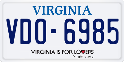 VA license plate VDO6985