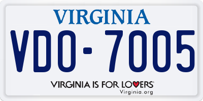 VA license plate VDO7005