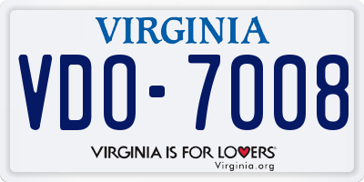 VA license plate VDO7008