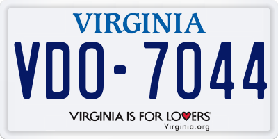 VA license plate VDO7044