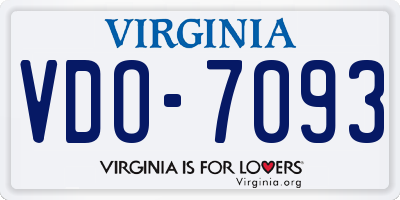 VA license plate VDO7093
