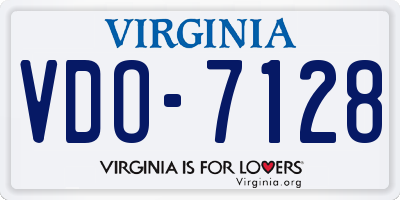 VA license plate VDO7128