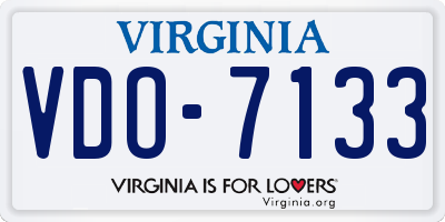 VA license plate VDO7133