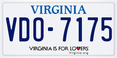 VA license plate VDO7175