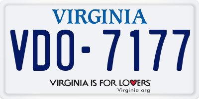 VA license plate VDO7177