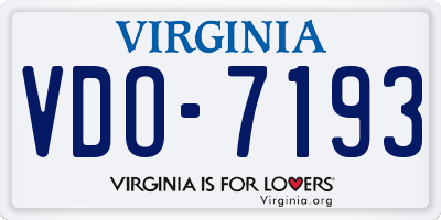 VA license plate VDO7193