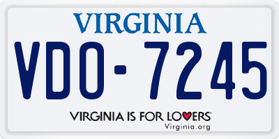 VA license plate VDO7245