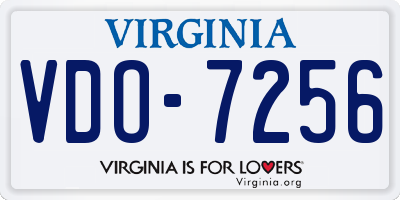 VA license plate VDO7256