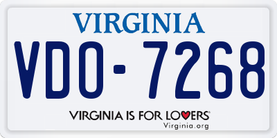VA license plate VDO7268