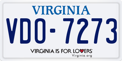 VA license plate VDO7273