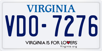 VA license plate VDO7276