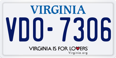 VA license plate VDO7306