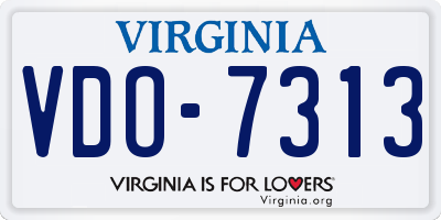 VA license plate VDO7313