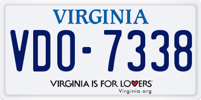 VA license plate VDO7338