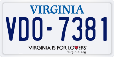 VA license plate VDO7381