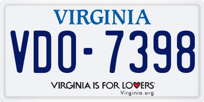 VA license plate VDO7398