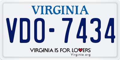 VA license plate VDO7434