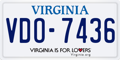 VA license plate VDO7436