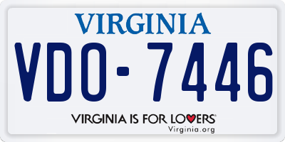 VA license plate VDO7446