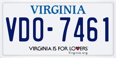 VA license plate VDO7461