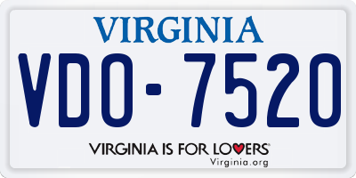 VA license plate VDO7520