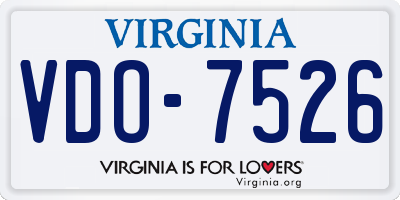 VA license plate VDO7526