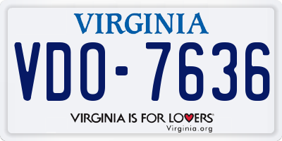VA license plate VDO7636