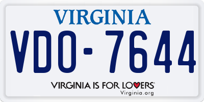 VA license plate VDO7644