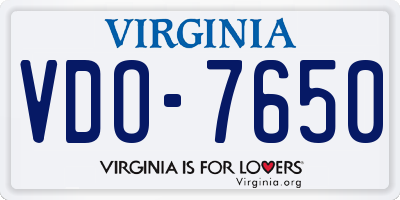 VA license plate VDO7650