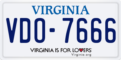 VA license plate VDO7666