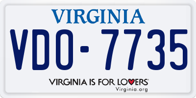 VA license plate VDO7735