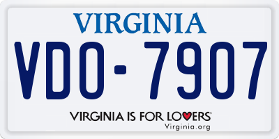 VA license plate VDO7907