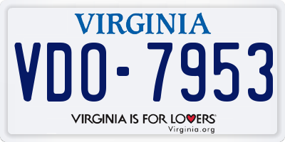 VA license plate VDO7953