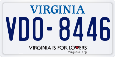 VA license plate VDO8446