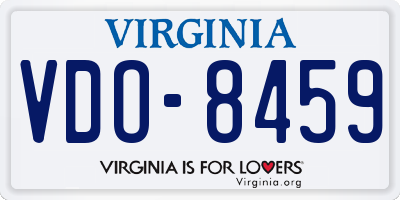 VA license plate VDO8459