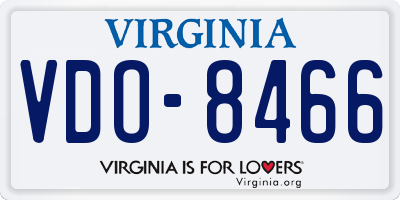 VA license plate VDO8466