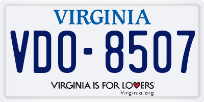 VA license plate VDO8507