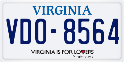 VA license plate VDO8564