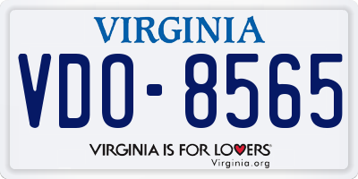 VA license plate VDO8565