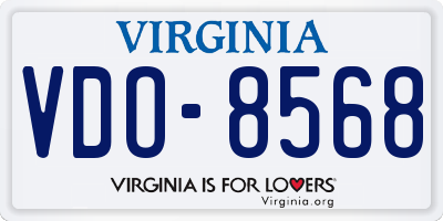 VA license plate VDO8568