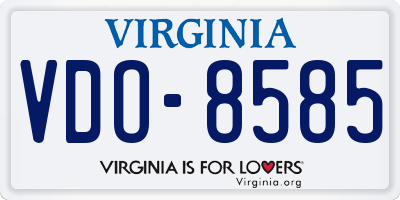 VA license plate VDO8585
