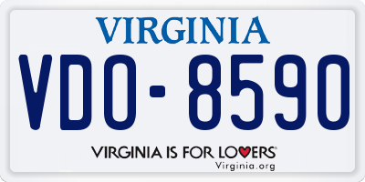 VA license plate VDO8590