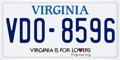 VA license plate VDO8596