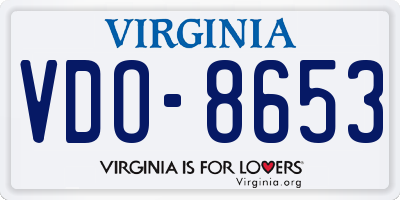 VA license plate VDO8653