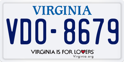 VA license plate VDO8679