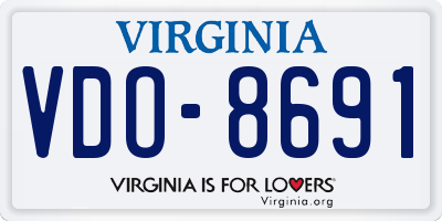 VA license plate VDO8691
