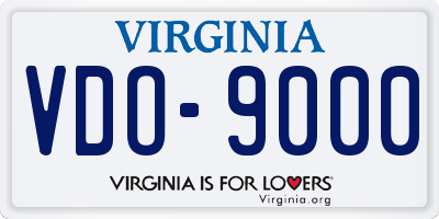 VA license plate VDO9000