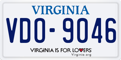VA license plate VDO9046