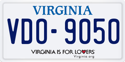 VA license plate VDO9050