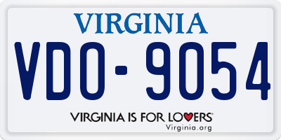 VA license plate VDO9054